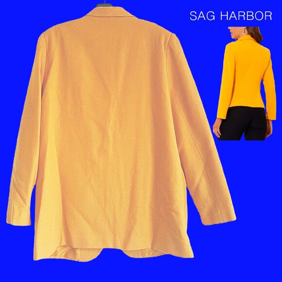 SAG HARBOR Minimalist Lapel One-Button 100% Pure Wool Jacket 16 - Picture 9 of 12